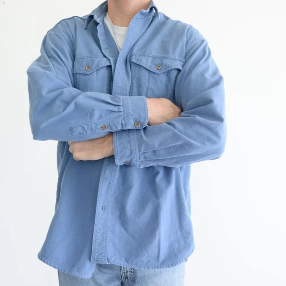 Vintage  Moose Creek Blue Button Up Long Sleeve Shirt - Picture 2 of 13